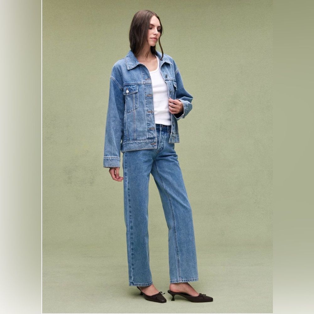 NEW PARKE Oversized Denim Jacket in Vintage Wash - Picture 4 of 12